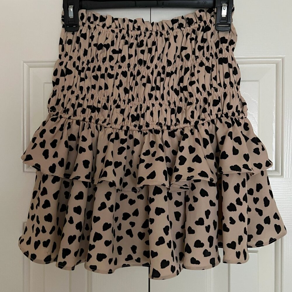 English Factory Ruffled Heart Mini Skirt Size XS - Picture 2 of 3